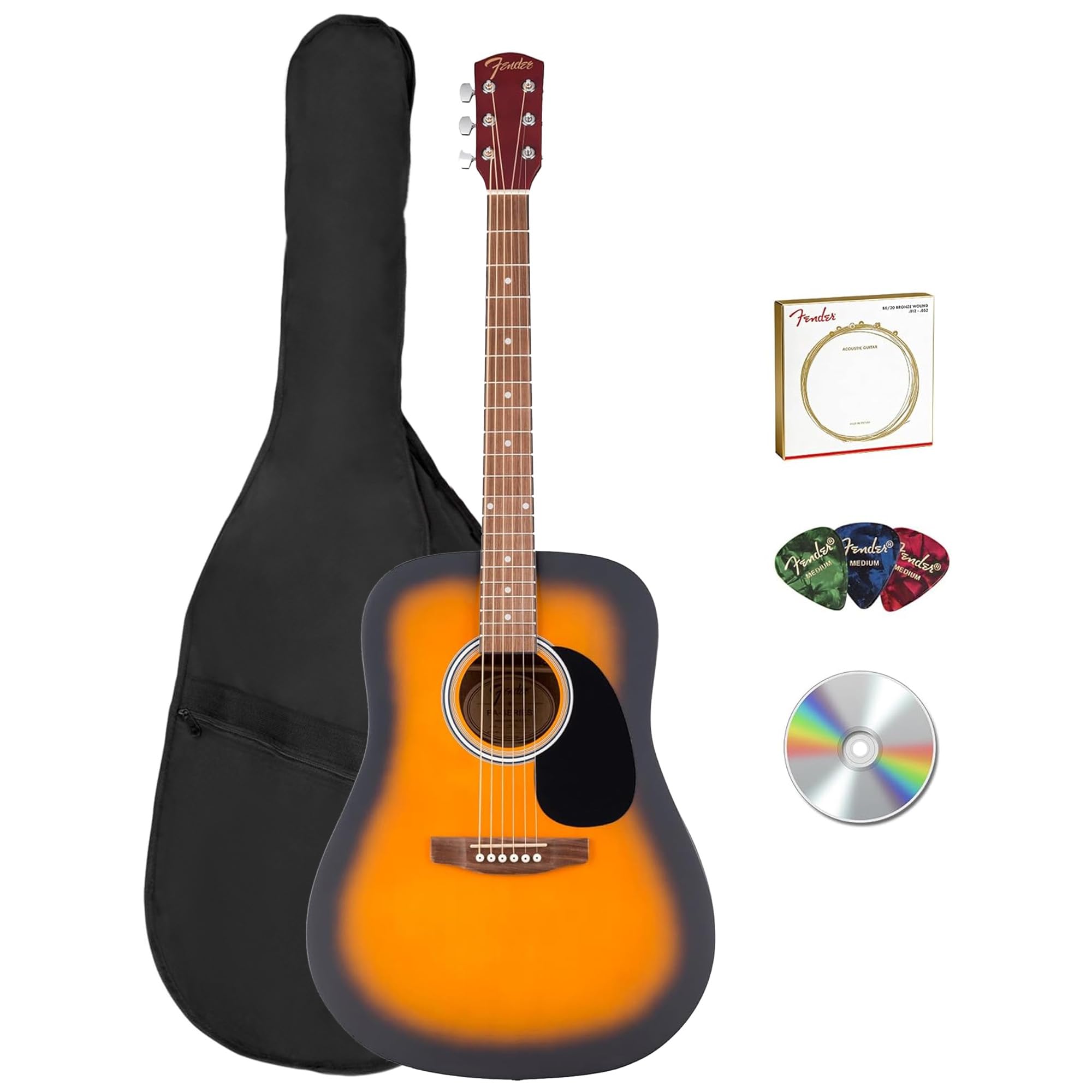 Fender アコースティックギター サンバースト Amazon.com: Fender FA Series Dreadnought Acoustic Guitar - 2-Color